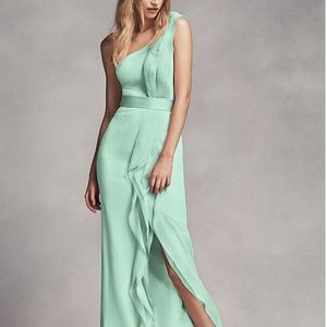 White by Vera Wang Mint Bridesmaid Dress